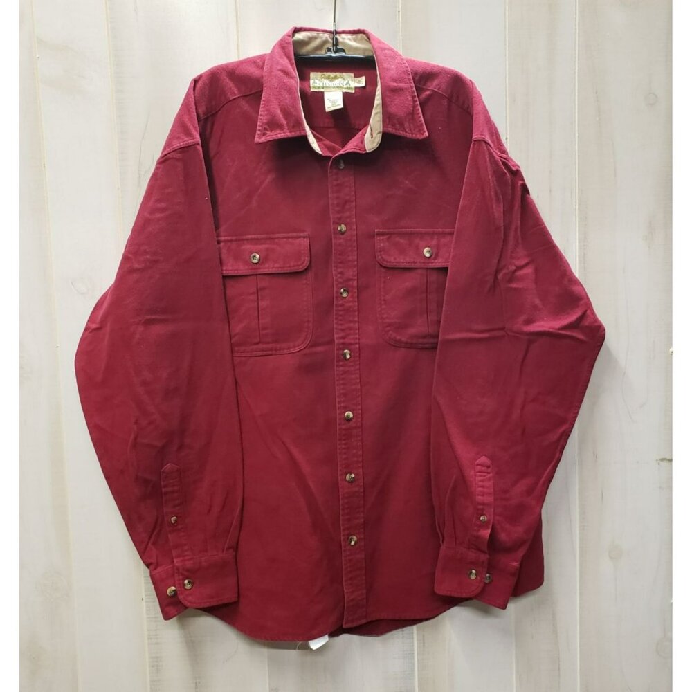 Cabela's  Flannel Shirt, Burgundy Red, Deerskin Soft Chamois, Men's XL Tall